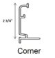 Aluminum Double Track Bullnose Coping Corner, White 2 ft - Image 2
