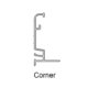 Aluminum Double Track Bullnose Coping Corner, White 2 ft